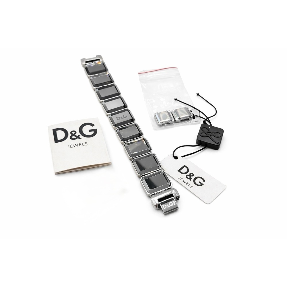 Dolce & Gabbana D&G Mirror Link Bracelet Silver Tone 7" + Extenders‎